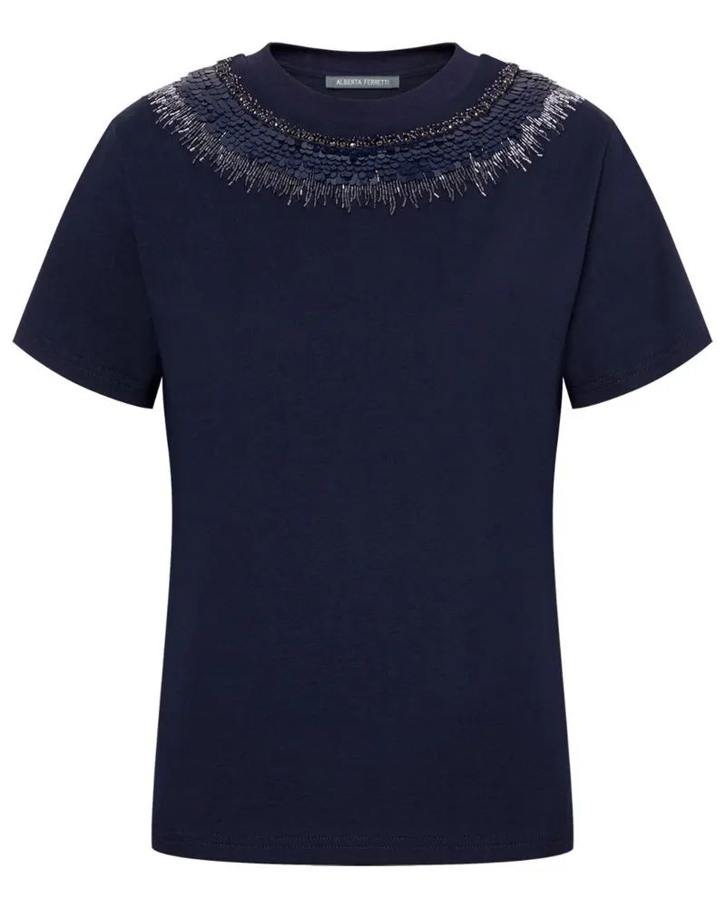 Alberta Ferretti T-Shirt mit Pailletten - Blau Blau