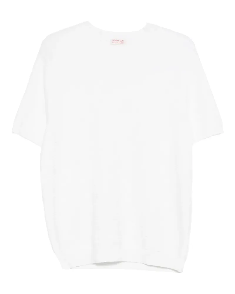 FURSAC T-Shirt mit Waffelmuster - Weiß Weiß