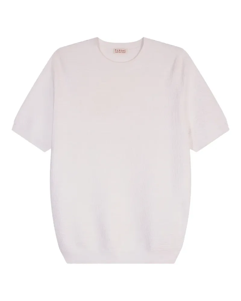 FURSAC T-Shirt mit Waffelmuster - Weiß Weiß