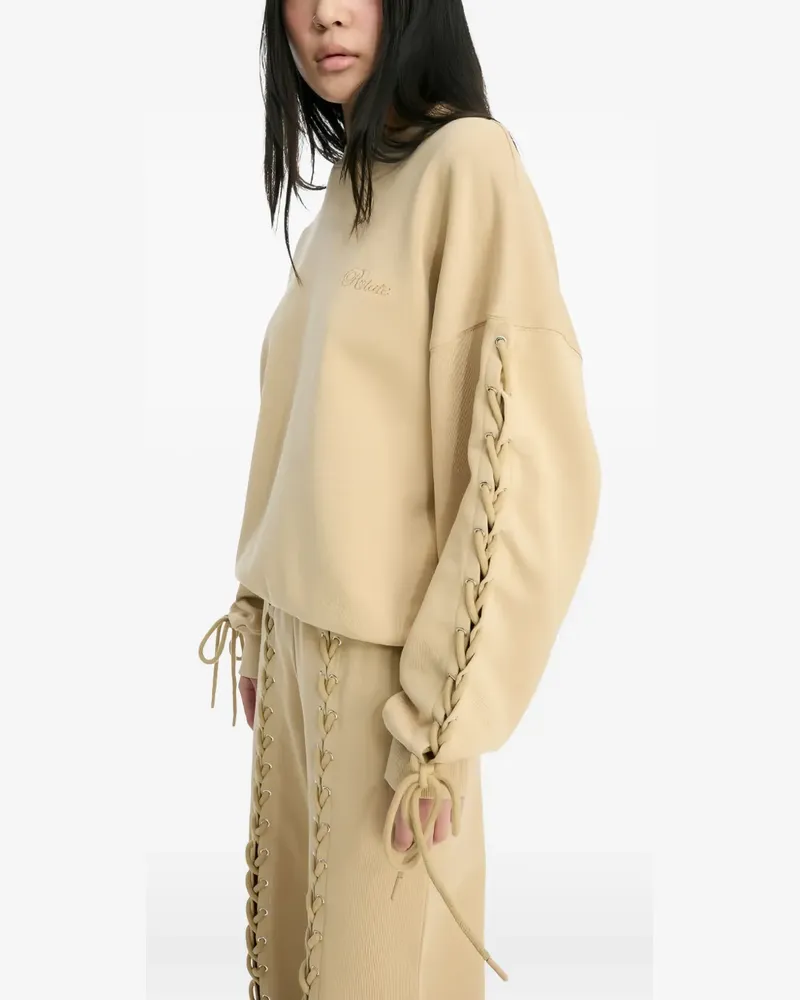 ROTATE Birger Christensen Sweatshirt mit Schnürung - Nude Nude
