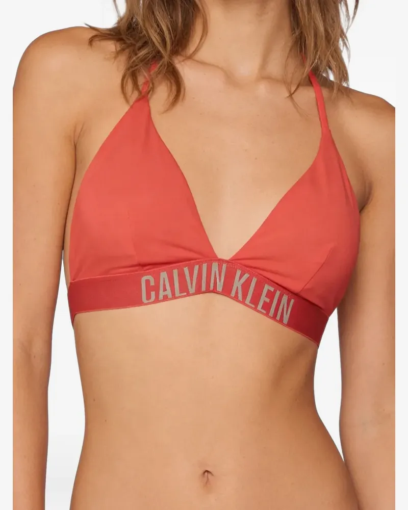 Calvin Klein Halter Triangle logo-tape bikini top - Rot Rot