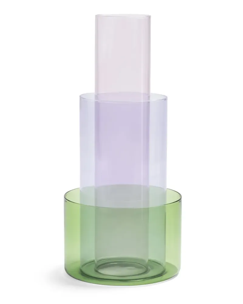 &k amsterdam Große Amphi Vase (32,5cm x 14,5cm) - Grün Grün