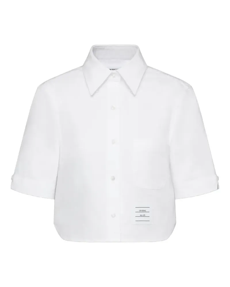 Thom Browne Kurzärmeliges Oxford-Hemd - Weiß Weiß