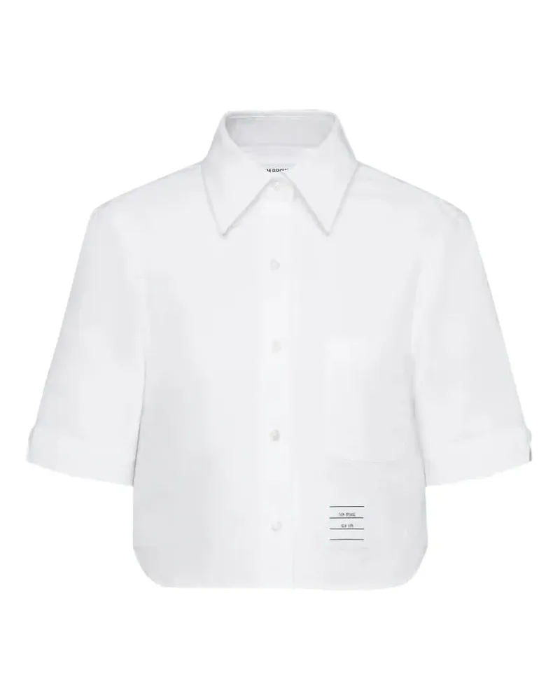 Thom Browne Kurzärmeliges Oxford-Hemd - Weiß Weiß