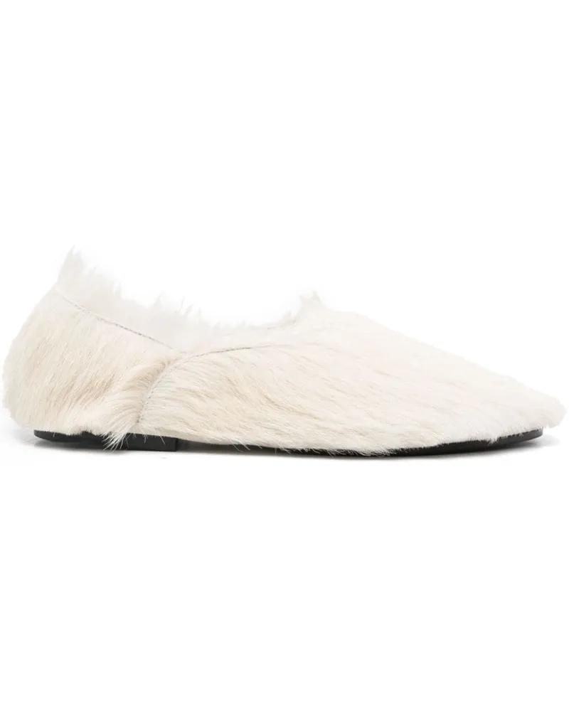 Jil Sander Slipper aus Kalbshaar - Nude Nude