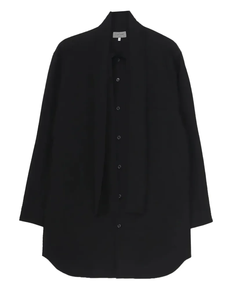 Yohji Yamamoto Hemd mit Schalkragen - Schwarz Schwarz
