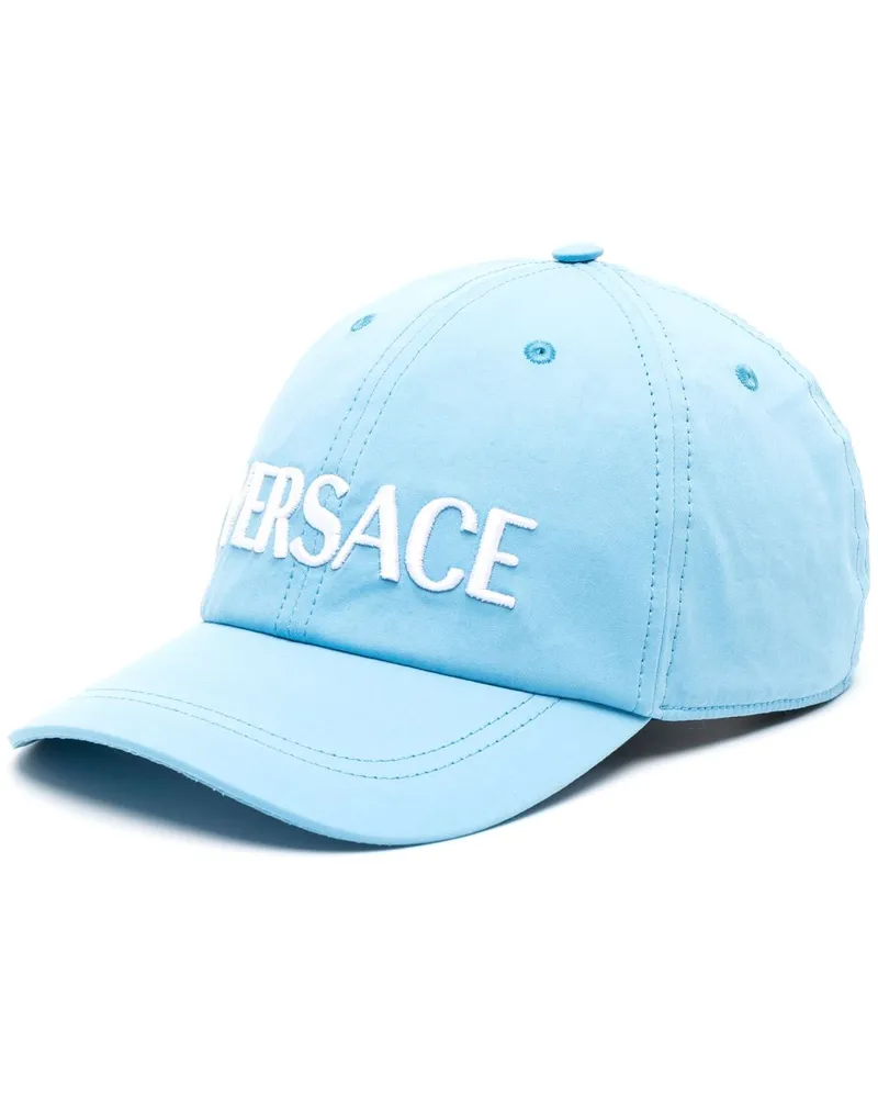 Versace Baseballkappe mit Logo-Stickerei Blau