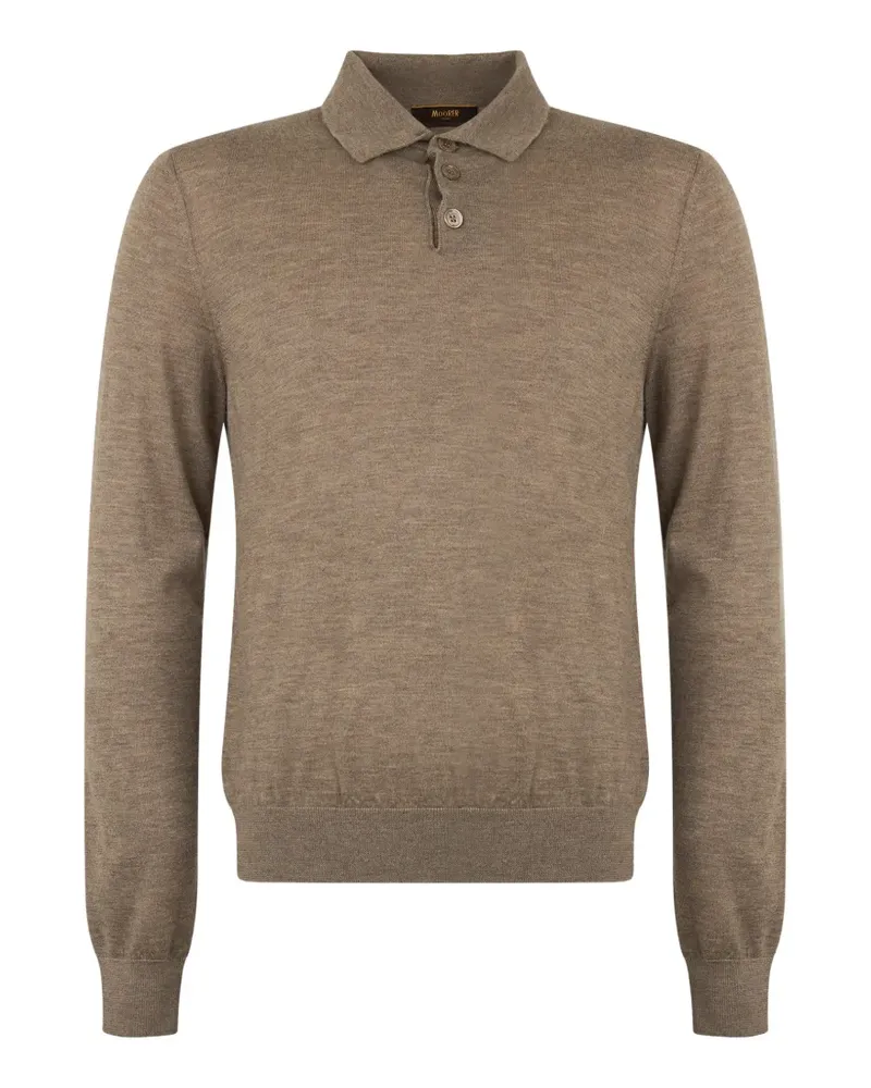 MOORER button-down polo-collar sweater - Braun Braun