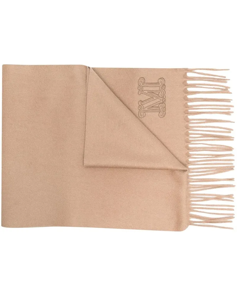 Max Mara Schal mit Logo-Stickerei - Nude Nude