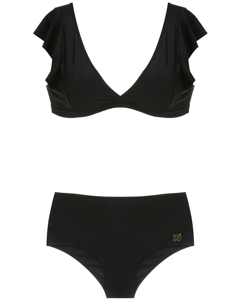 BRIGITTE Bikini mit Volants - Schwarz Schwarz