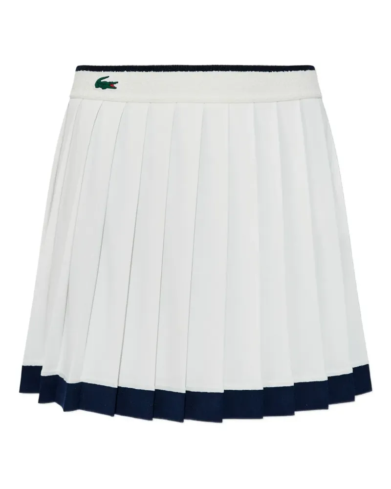 Lacoste Faltenminirock mit Logo - Weiß Weiß
