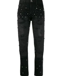 Philipp Plein Verzierte 'Boyfriend Stars' Jeans Schwarz