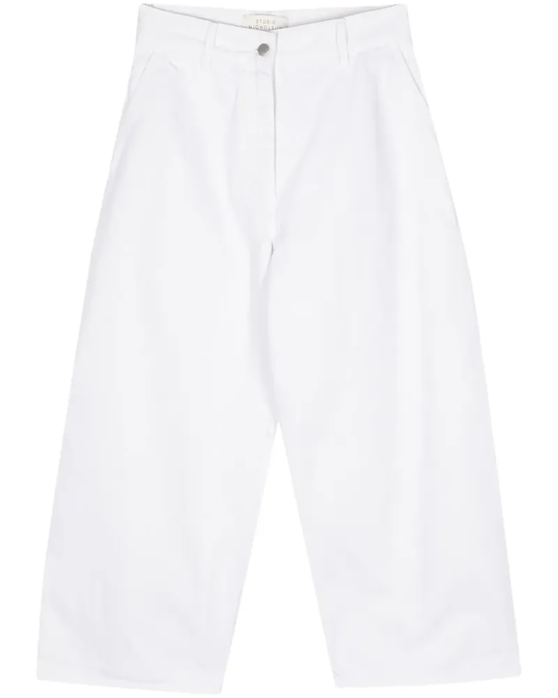 Studio Nicholson Halbhohe Chalco Wide-Leg-Jeans - Weiß Weiß