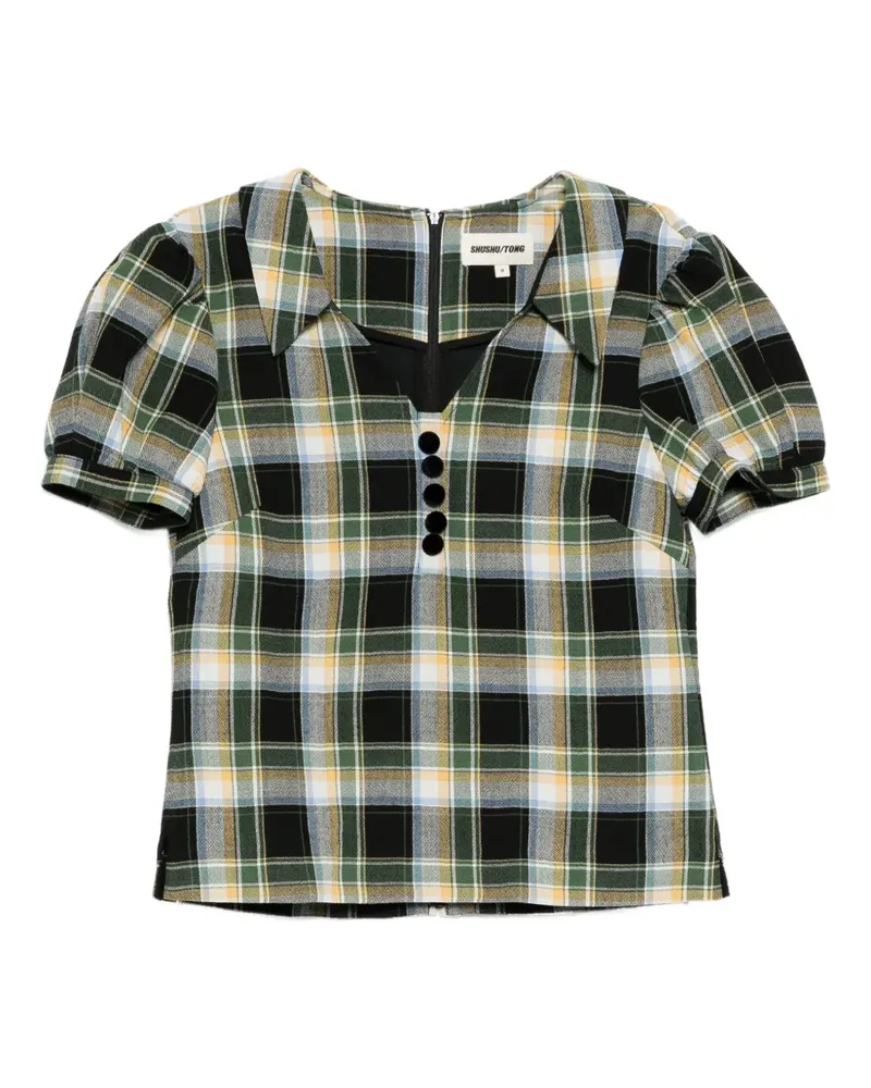 SHUSHU/TONG Karierte Bluse - Schwarz Schwarz