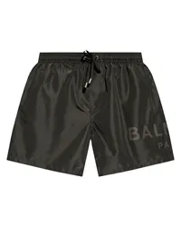 Balmain Badeshorts mit Logo-Print Schwarz