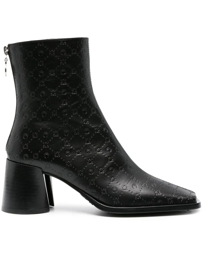 Marine Serre Stiefeletten mit Monogramm-Prägung - Schwarz Schwarz