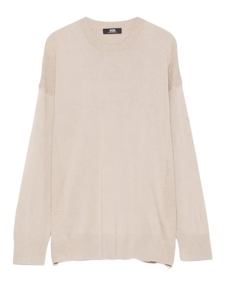 Alpha Studio Pullover mit seitlichem Schlitz - Nude Nude