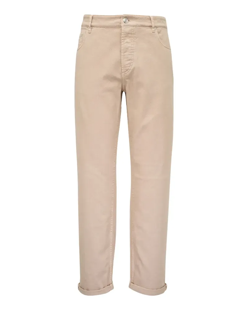 Brunello Cucinelli logo-patch jeans - Nude Nude