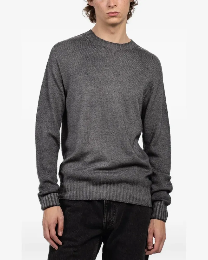 FRADI ribbed crew-neck sweater - Grau Grau