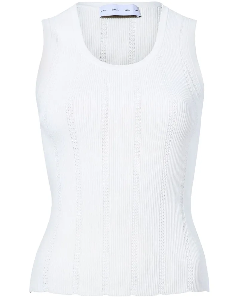 Proenza Schouler Perry Top mit Pointelle-Rippung - Weiß Weiß
