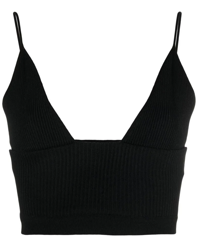 Dsquared2 Geripptes Cropped-Top Schwarz