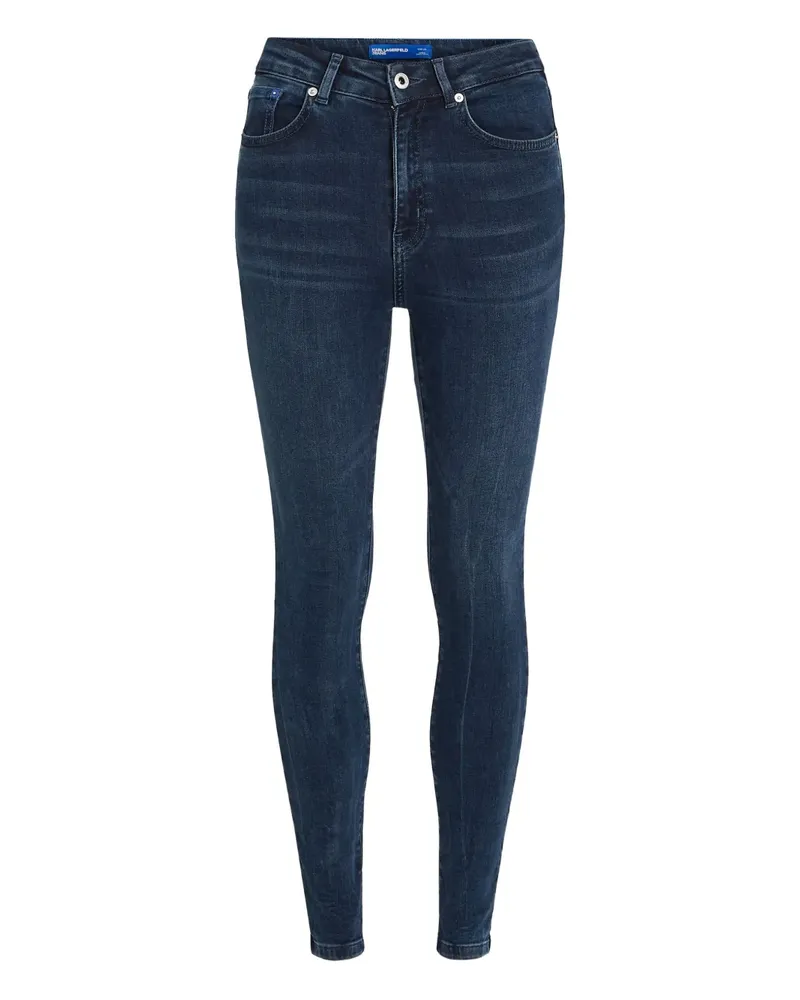 Karl Lagerfeld Skinny-Jeans mit hohem Bund - Blau Blau