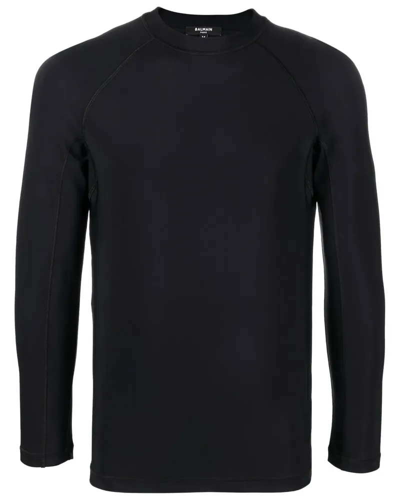 Balmain Oberteil mit Logo - Schwarz Schwarz