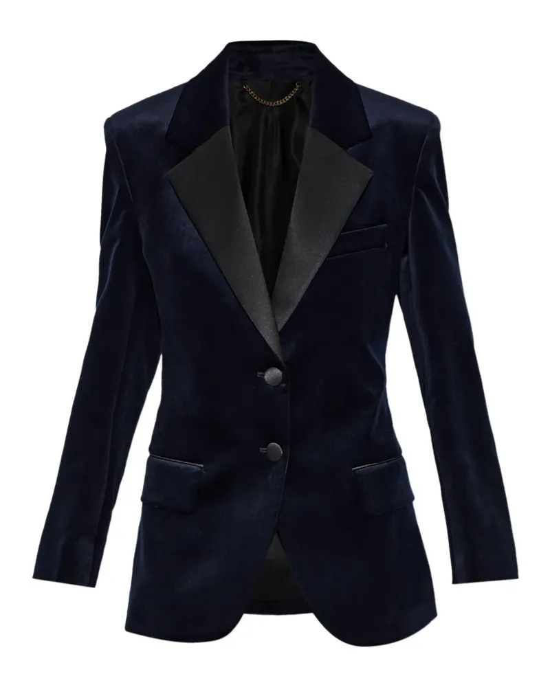 Victoria Beckham velvet single-vent blazer - Blau Blau