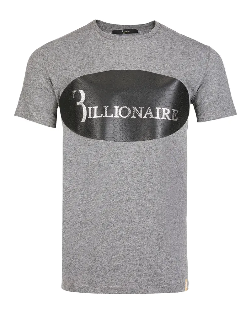 Billionaire logo-print snakeskin-effect T-shirt - Grau Grau