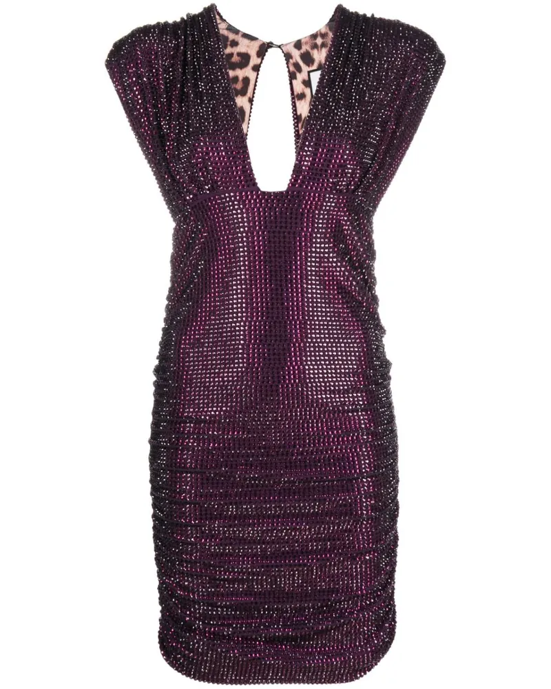 Philipp Plein Minikleid mit Strass Violett