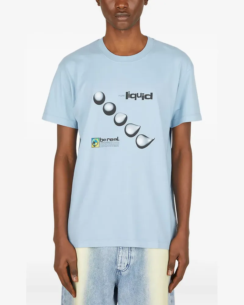 Eytys T-Shirt mit Liquid-Print - Blau Blau