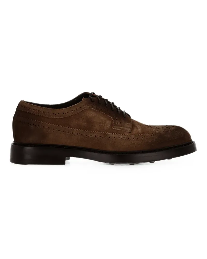 Doucal´s brogue-detail suede shoes - Braun Braun