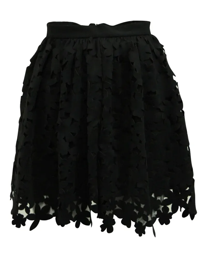 MSGM laser-cut floral mini skirt - Schwarz Schwarz