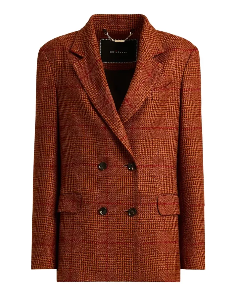 Kiton Doppelreihiger Blazer mit Karomuster - Rot Rot