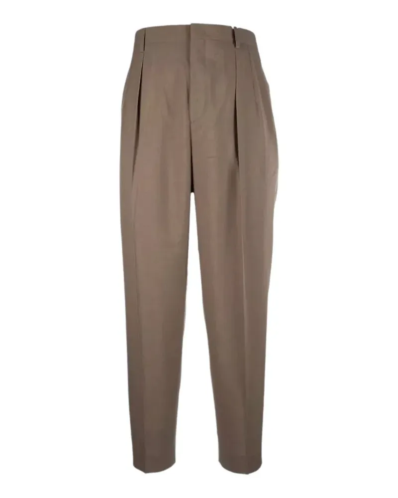 Cellar Door belt-loops pleated trousers - Braun Braun