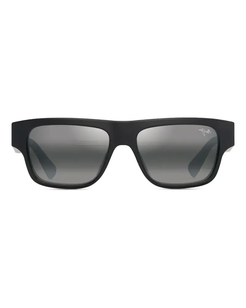 Maui Jim Kokua Sonnenbrille mit eckigem Gestell - Schwarz Schwarz