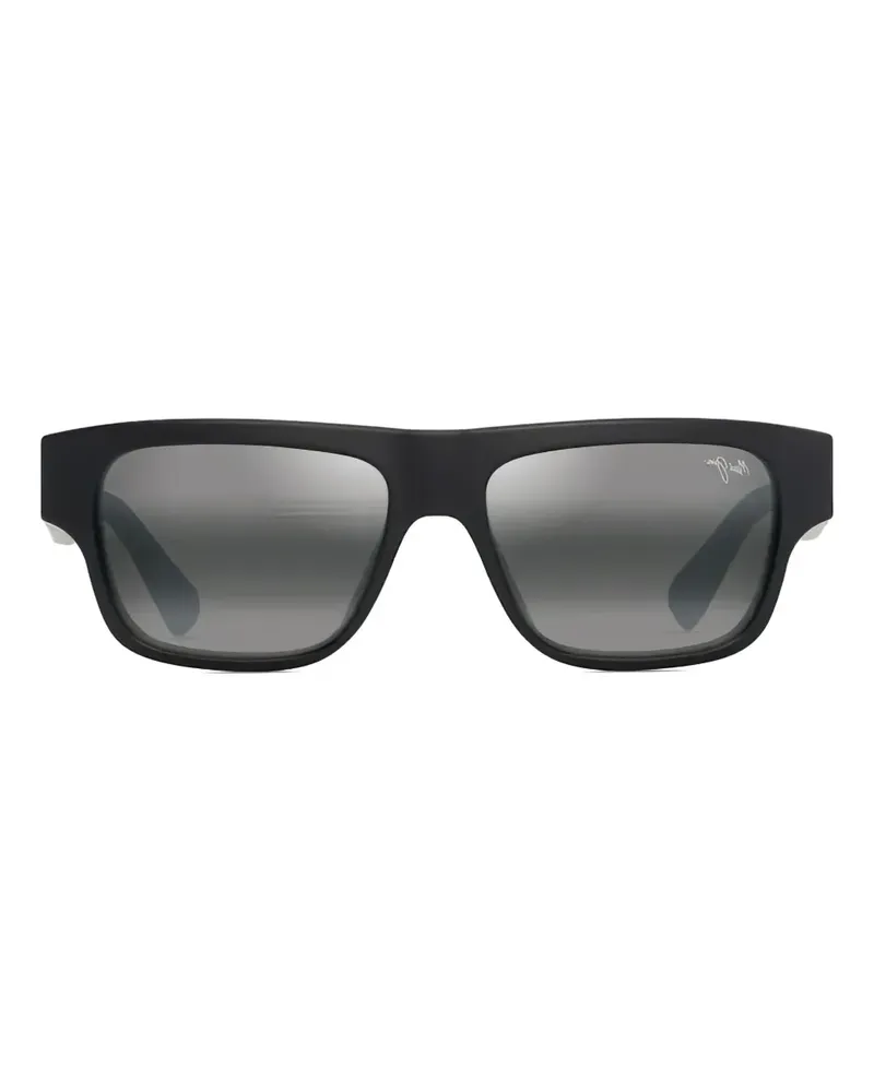 Maui Jim Kokua Sonnenbrille mit eckigem Gestell - Schwarz Schwarz