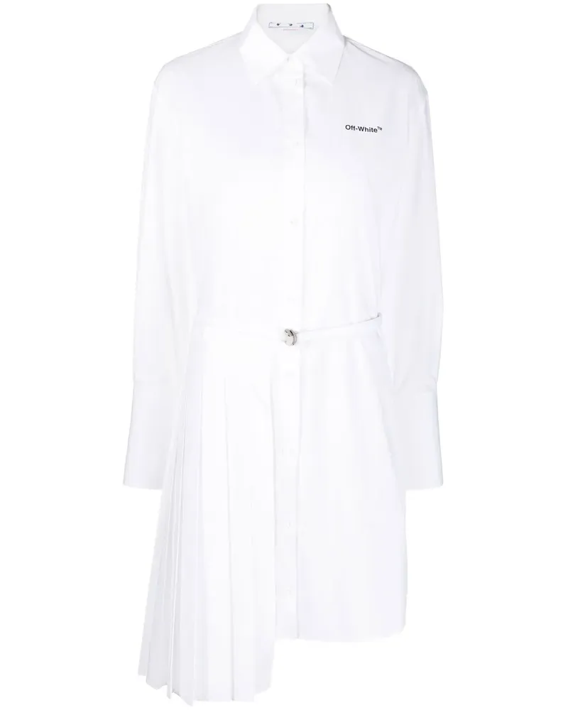 OFF-WHITE Asymmetrisches Plisseekleid - Weiß Weiß