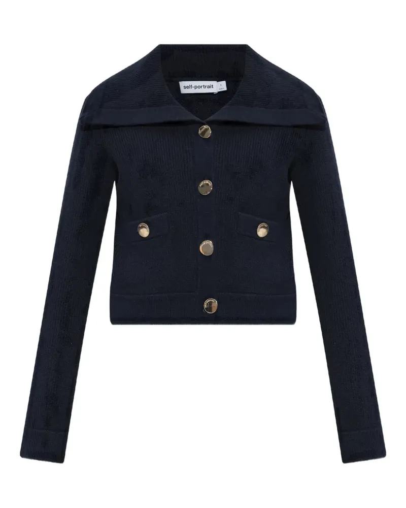 Self-Portrait Cardigan mit Stretchanteil - Blau Blau