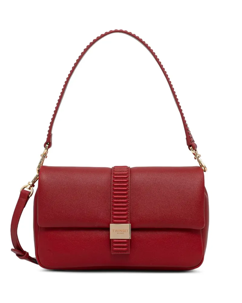 Twin-Set ribbed-detail shoulder bag - Rot Rot