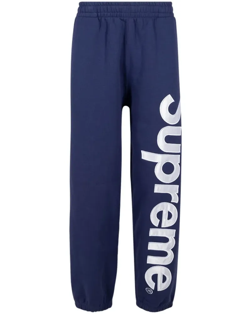 Supreme Being FW23 - Wash Navy Jogginghose mit Satinapplikation - Blau Blau
