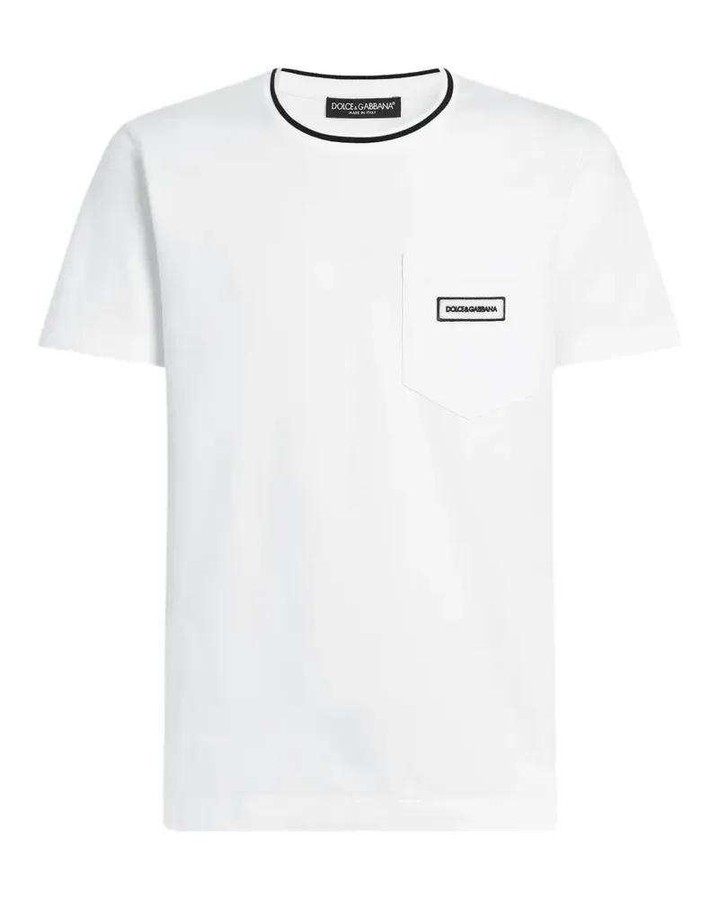 Dolce & Gabbana Baumwoll-T-Shirt mit Logo - Weiß Weiß