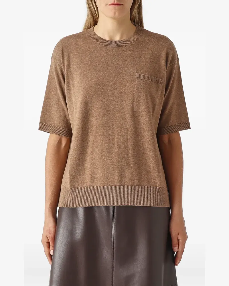 Max Mara Max Mara chest-pocket sweater - Braun Braun