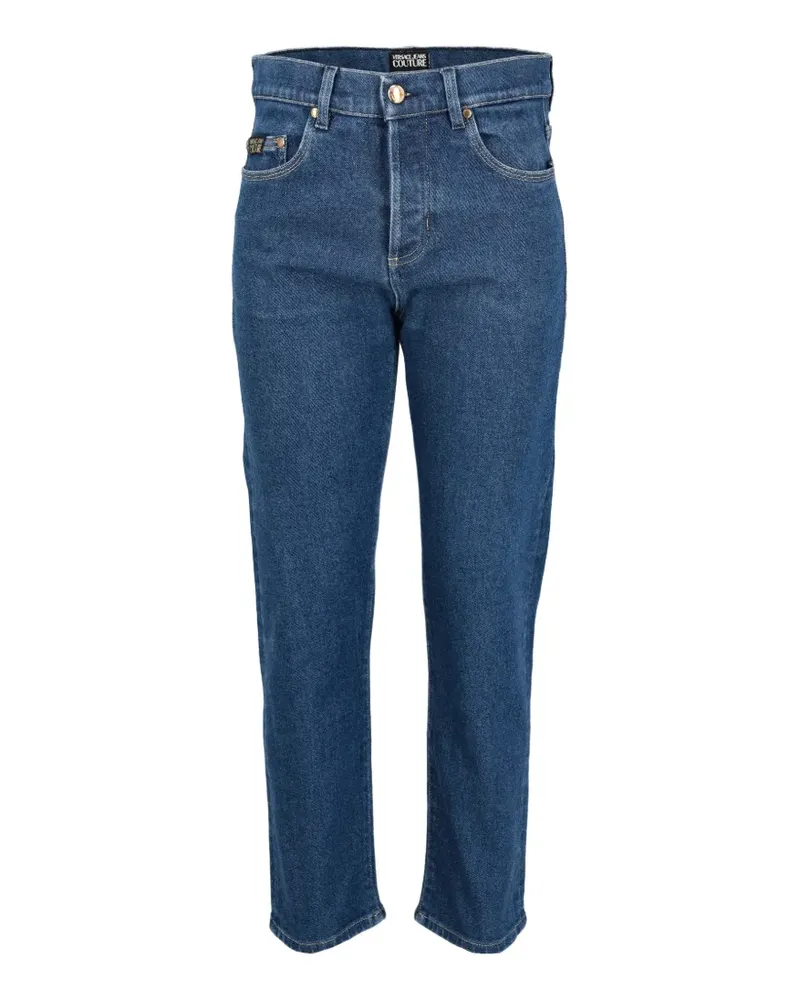 Versace Jeans logo-patch straight-leg jeans - Blau Blau