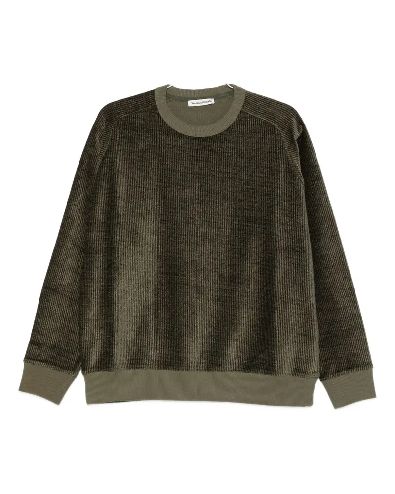 YMC corduroy crew-neck sweater - Grün Grün