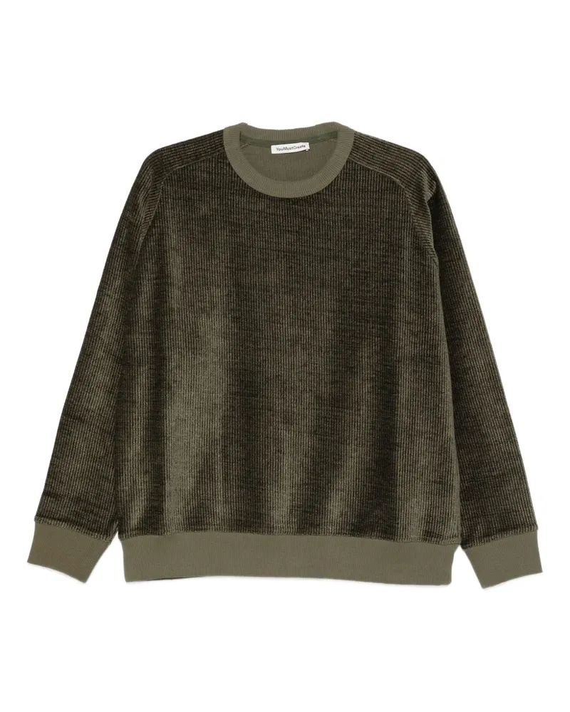 YMC corduroy crew-neck sweater - Grün Grün