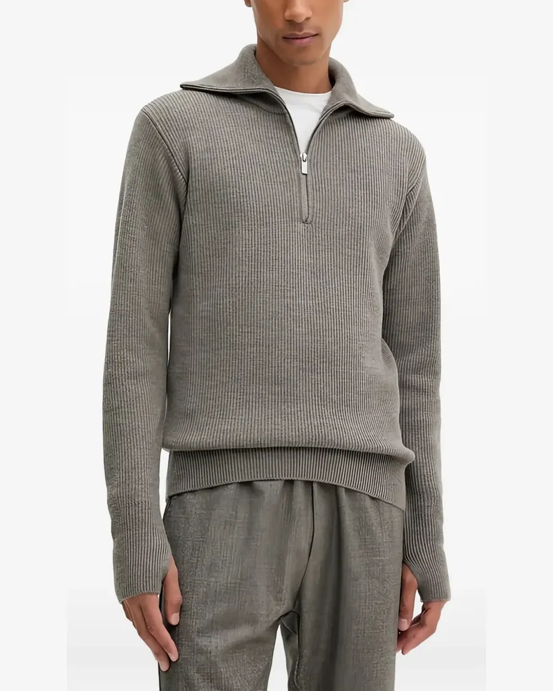 BARENA Gerippter Strick mit Reißverschluss - Grau Grau