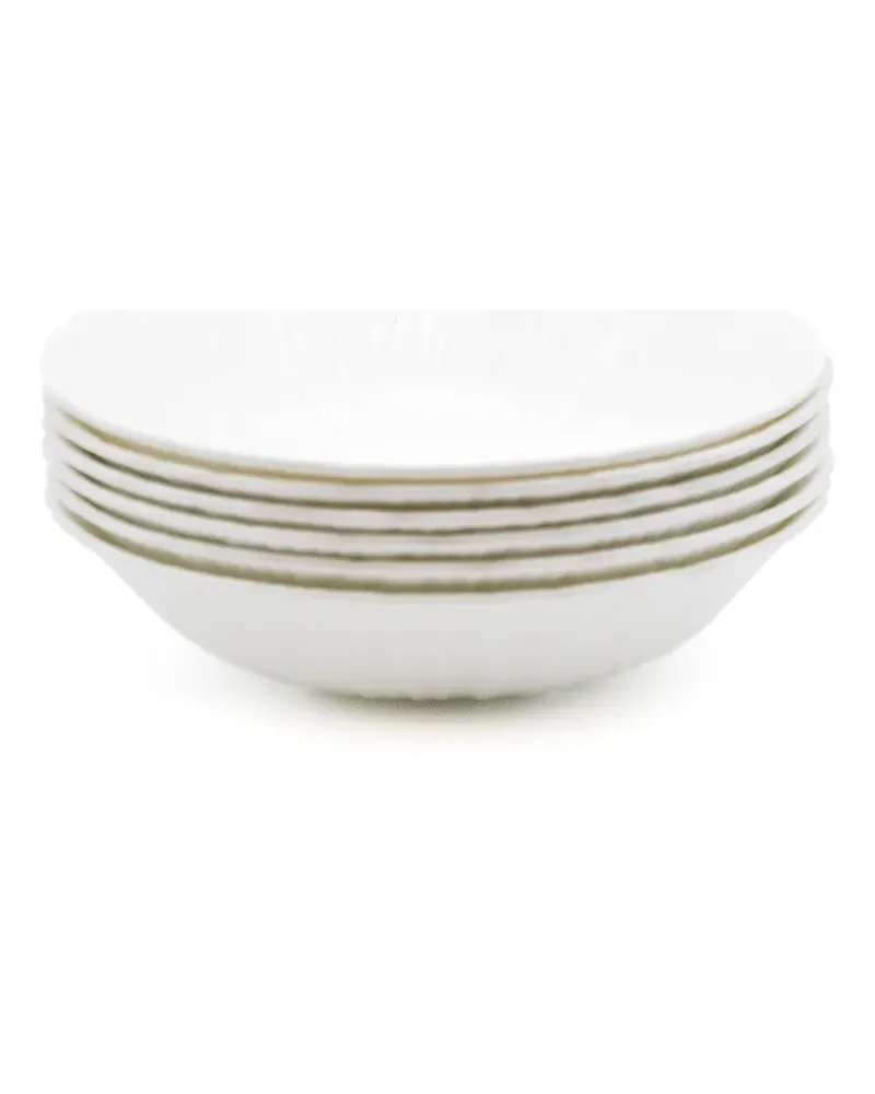 knIndustrie Leaves deep plates (set of six) - Weiß Weiß