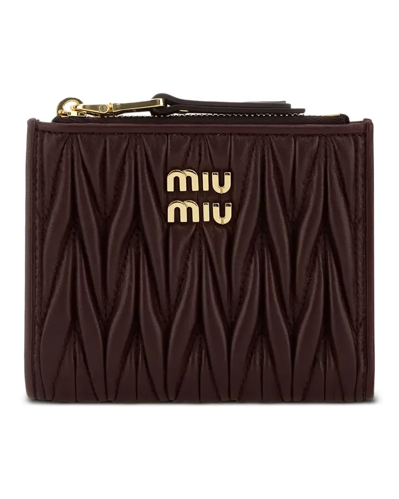 Miu Miu Portemonnaie aus Matelassé-Leder - Braun Braun