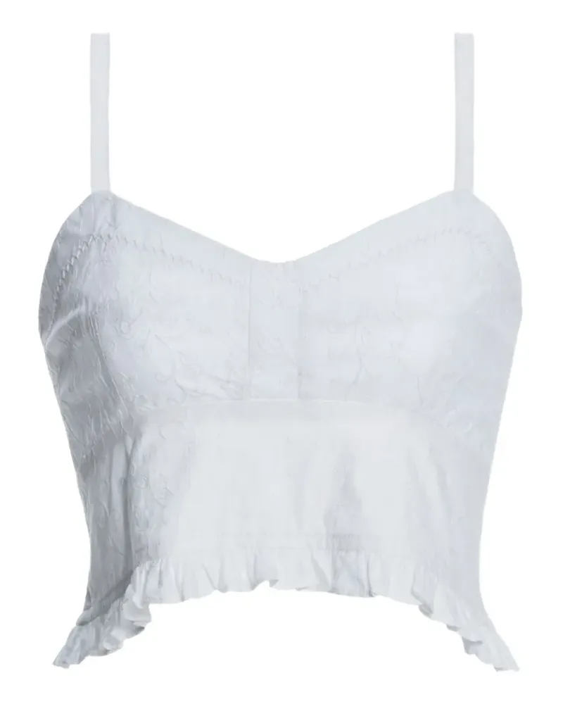 AGUA BENDITA Angel ruffle crop top - Weiß Weiß